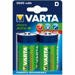 VARTA Akku RECHARGEABLE Wiederaufladbar Batterie POWERMono Blister 2 Stück 1.2