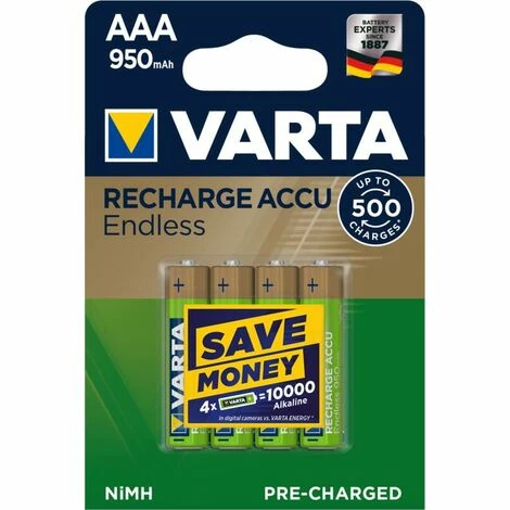 Varta RECHARGE Endless Micro (AAA) Akku mit 950mAh - 4 Stück Varta RECHARGE Endless Micro (AAA) Akku Mit 950mAh - 4 Stück -VARTA Shop 17116131 3
