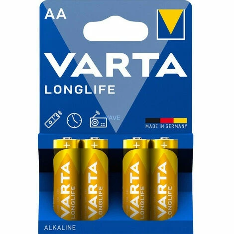 Varta Batterie LONGLIFE DE AA LR6 4St. (04106 110 414) Varta Batterie LONGLIFE DE AA LR6 4St. (04106 110 414) -VARTA Shop 28832183 1