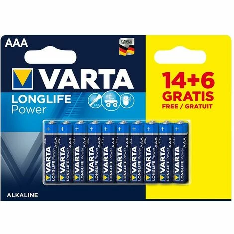 Varta Hochenergie aaa Batterie 1,5 V lr03 Pack 14 + 6uni Varta Hochenergie Aaa Batterie 1,5 V Lr03 Pack 14 + 6uni -VARTA Shop 36126004 1