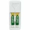 Varta Akku NiMH, Universal Ladegerät, Mini Charger - Inkl. Akkus, 2x Micro, AAA, 800mAh, Retail (57656201421)