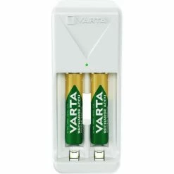 Varta Akku NiMH, Universal Ladegerät, Mini Charger - Inkl. Akkus, 2x Micro, AAA, 800mAh, Retail (57656201421)
