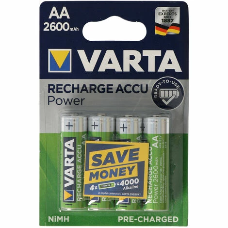 Varta Ready2Use 2600mAh Mignon AA Akkus 4er Pack Inklusive AccuCell Akkubox 3 Varta Ready2Use 2600mAh Mignon AA Akkus 4er Pack Inklusive AccuCell Akkubox