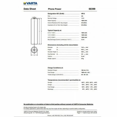 VARTA Akku passend für Siemens Gigaset 3015 Comfort, AA NiMH Akku 1600mAh VARTA Akku Passend Für Siemens Gigaset 3015 Comfort, AA NiMH Akku 1600mAh -VARTA Shop 9147454 3