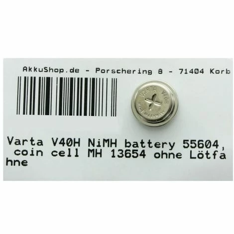 Varta V40H NiMH battery 55604, coin cell MH 13654, 4 Stück Varta V40H NiMH Battery 55604, Coin Cell MH 13654, 4 Stück -VARTA Shop 9476841 5
