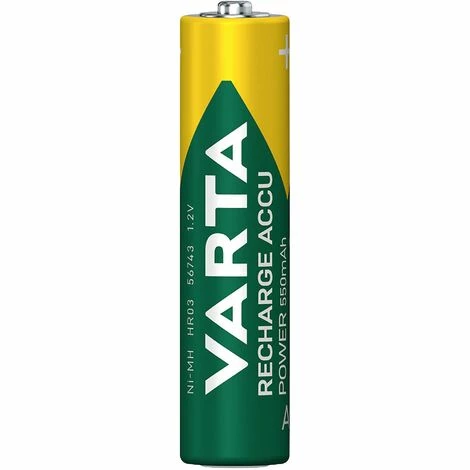 Varta RECH.AC.PowerAAA550mAh Bli 4 Micro (AAA)-Akku NiMH 550 mAh 1.2 V 4 St. Varta RECH.AC.PowerAAA550mAh Bli 4 Micro (AAA)-Akku NiMH 550 MAh 1.2 V 4 St. -VARTA Shop 9616262 1